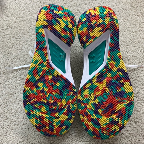 Men's UNDER ARMOUR White STEPH CURRY 5 Confetti BASKETBALL Shoes SNEAKERS  12 - Picture 5 of 6